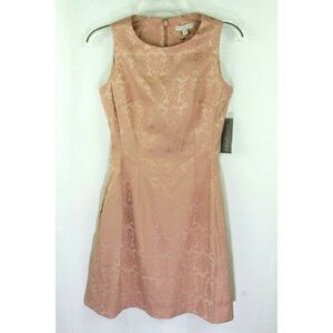 Eva Mendes NY&C Dress Pink Brocade Damask Lined Co